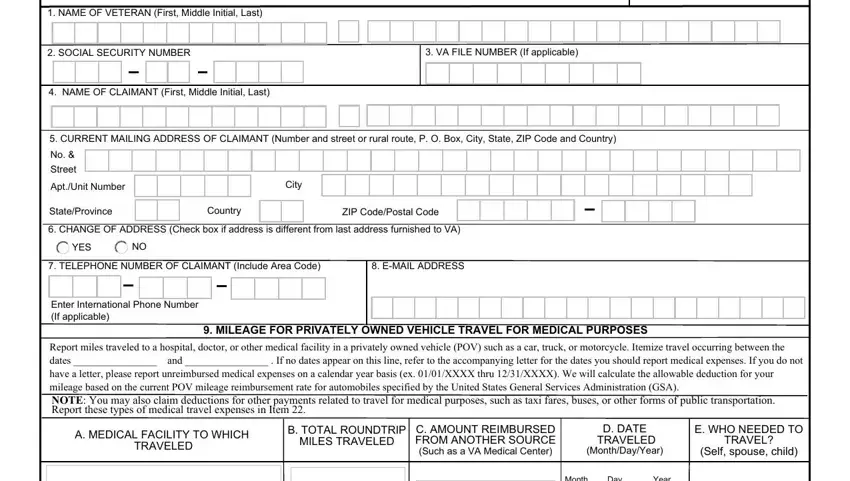 Entering details in veterans department forms of affairs part 2