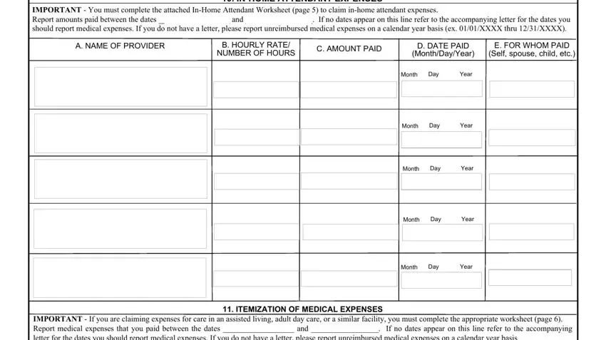 step 4 to entering details in veterans department forms of affairs