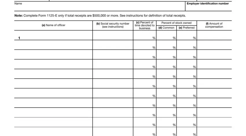 Part # 1 in filling out e compensation f form