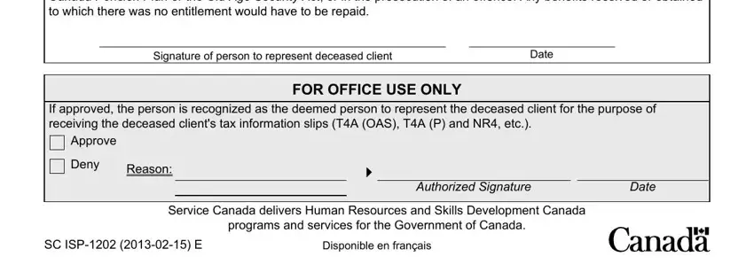 Filling in section 2 in isp 1202