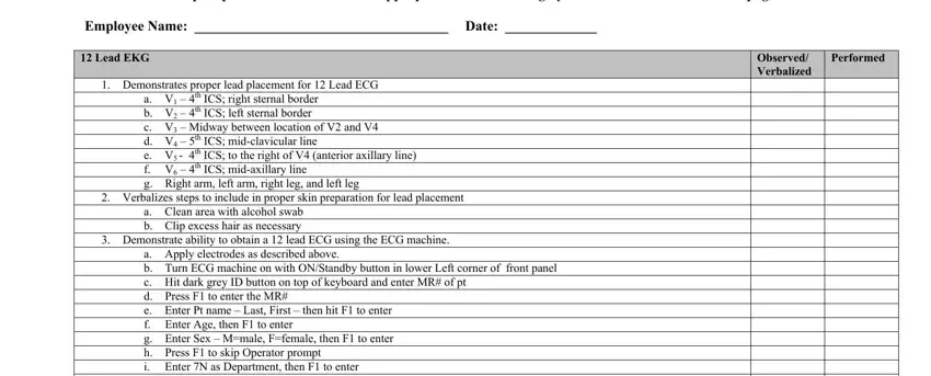 Step no. 1 for completing ecg checklist