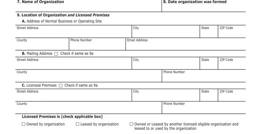 City, Street Address, and C Licensed Premises Check if same of pa small game of chance application form