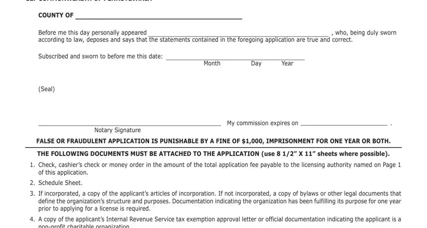 Schedule Sheet, THE FOLLOWING DOCUMENTS MUST BE, and  COMMONWEALTH OF PENNSYLVANIA of pa small game of chance application form