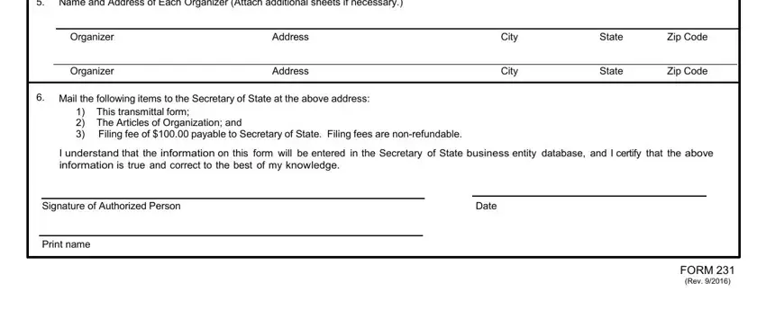 Georgia Form 231 transmittal guide step 2