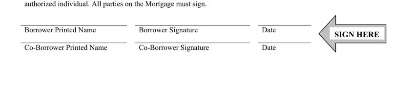 Step 2 - completing the signature section of the 3rd party authorization form