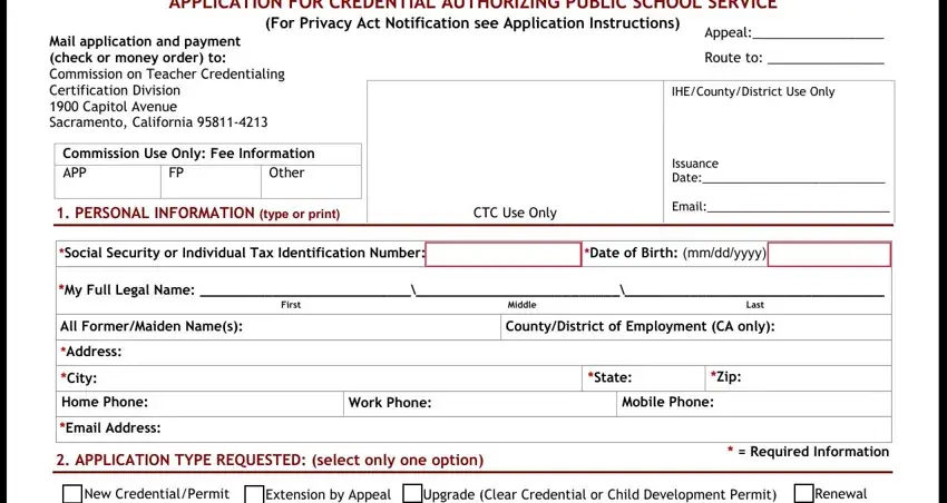 Part no. 1 of completing ctc form 41 4