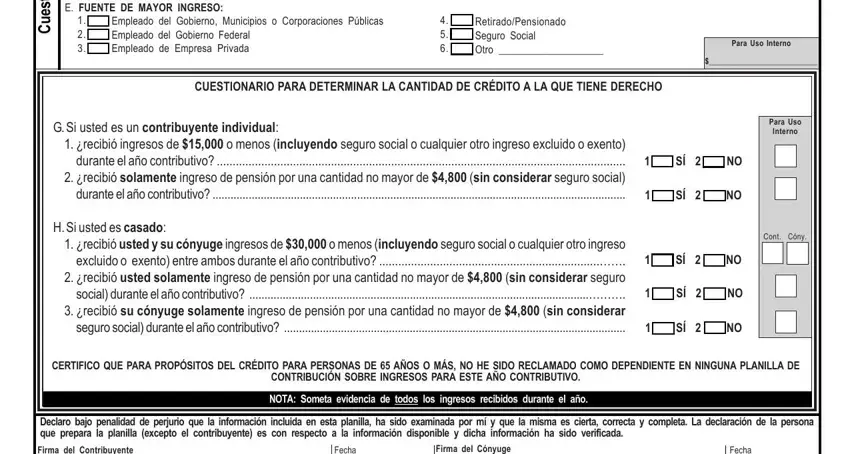 Filling out part 2 of Form 481.1