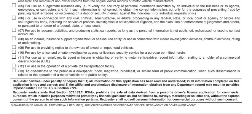 Part no. 2 for filling in missouri department of revenue forum 5091