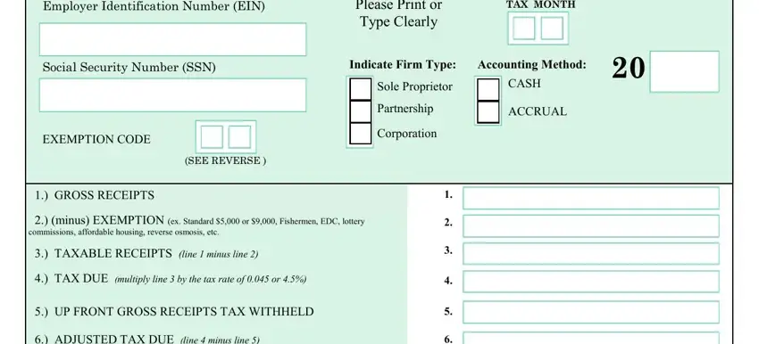 Form 720 V.I. TIF filling instructions (stage 1)