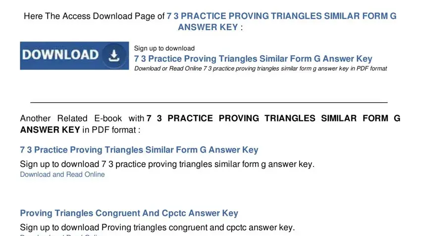 Part 1 of the 7-3 Practice Form G proving triangles similar worksheet