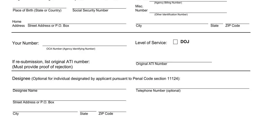 Filling in BOF 8016RR form portion 2 - personal details