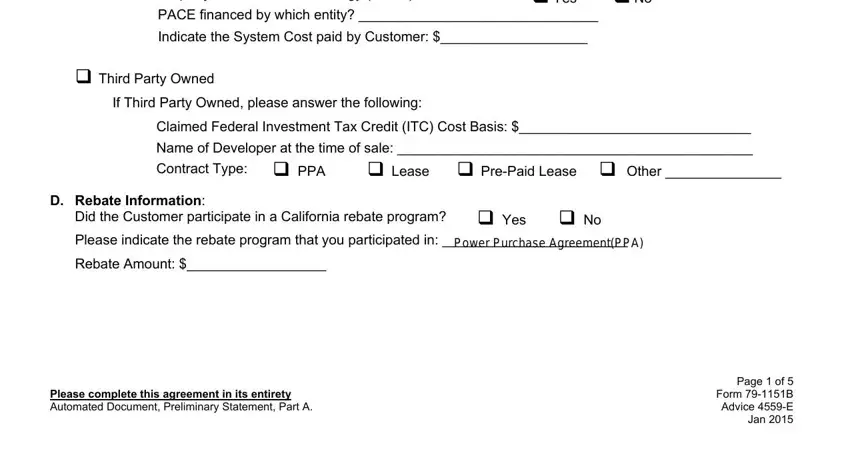 Did the Customer participate in a, Claimed Federal Investment Tax, and  Third Party Owned If Third Party inside 79 1151b