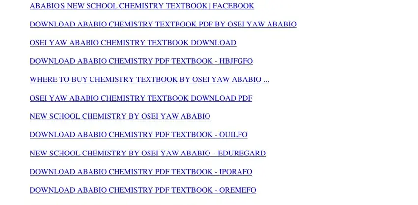 Completing the third section of the Ababio chemistry textbook PDF download form