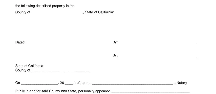 County of, State of California, and notary fields inside acceptance recorded form