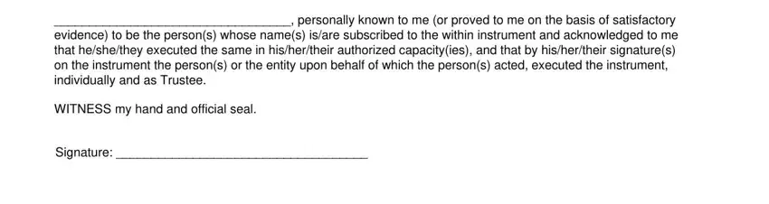 Signature section completion process for acceptance recorded form