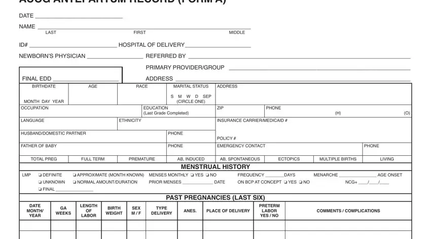 Part number 1 of submitting acog antepartum record pdf