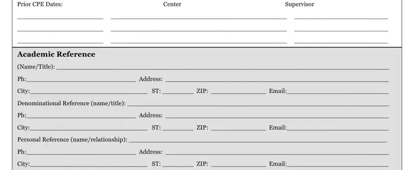 application pastoral clinical form writing process detailed (step 3)