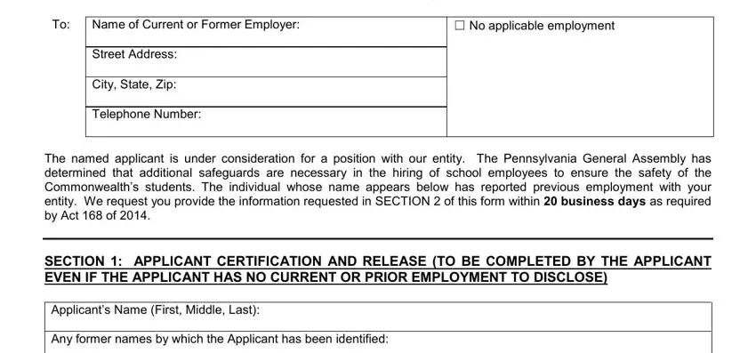 Stage no. 1 of filling out commonwealth of pennsylvania sexual misconduct abuse disclosure release