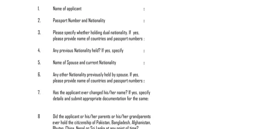 Completing section 1 of oci additional particulars form