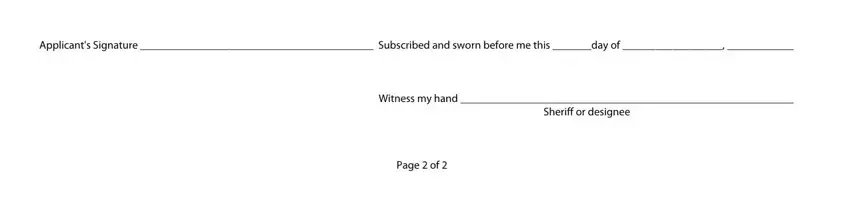Final section of the Adams County concealed carry permit application