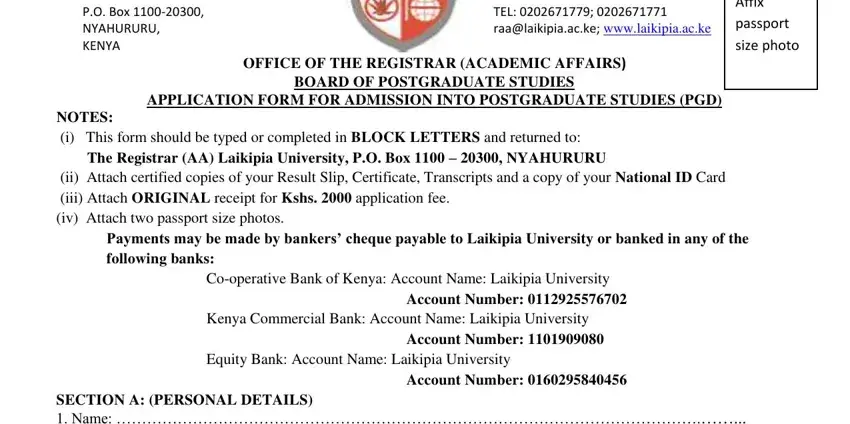 Laikipia University admission form completion process - part 1