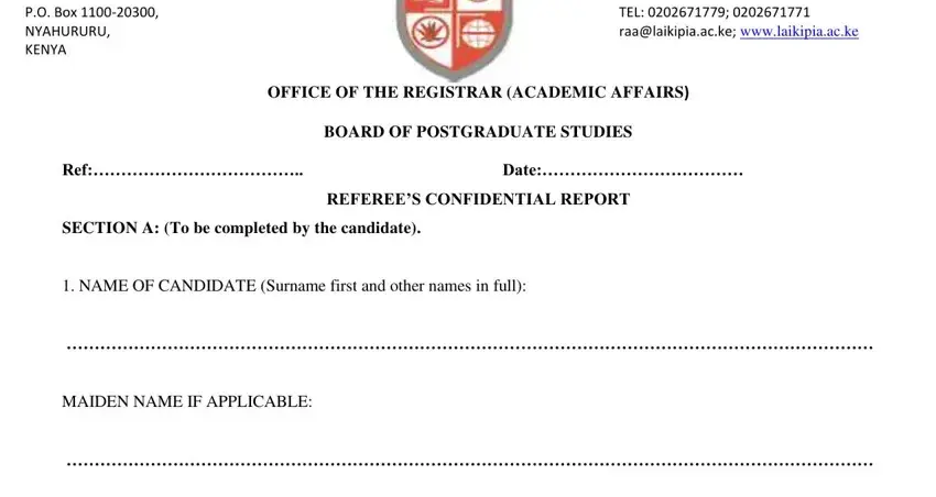 Laikipia University admission form completion process - part 2