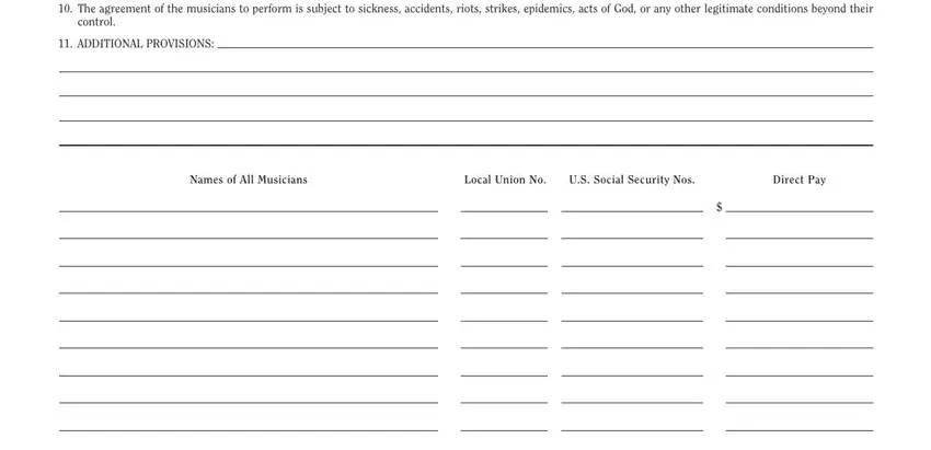Stage # 4 of filling out afm form contract