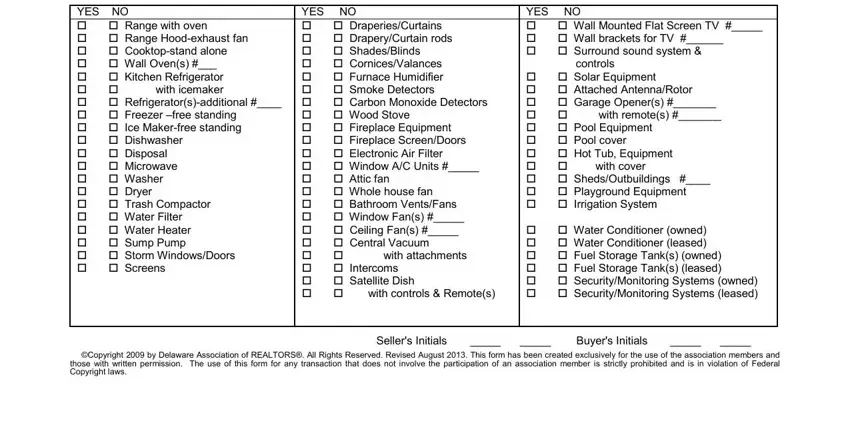Completing inclusions and exclusions in the Delaware Agreement of Sale - page 2