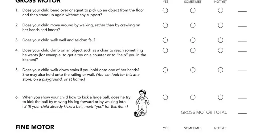 Filling out part 5 of 18 month questionnaire asq