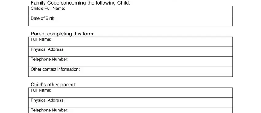 Step # 1 of filling in texas authorization agreement form