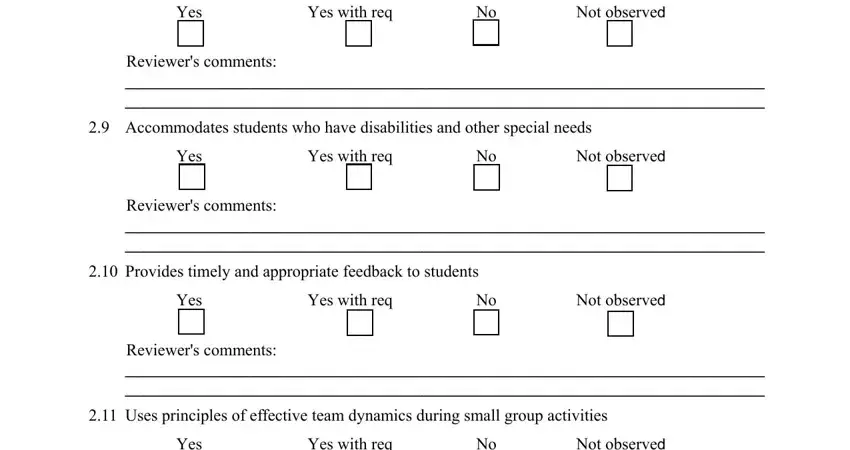 Stage number 5 for submitting instructor monitor form