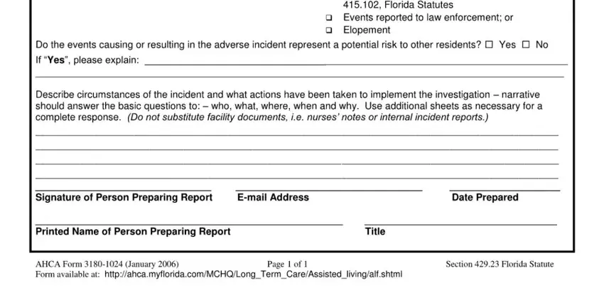 Step 2 - Completing required fields in AHCA Form 3180 1024