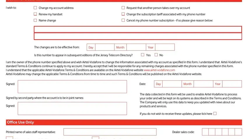 Change my account address, Yes, and I am the owner of the phone number of airtel sim swap app download