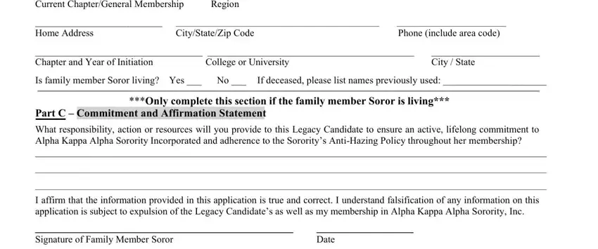 Completing the required fields in the AKA membership intake process form