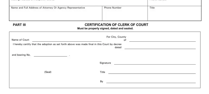 Filling out part 2 in adoption last alabama