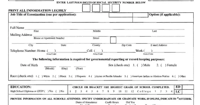 Alabama Form 3 step 1 – opening the state employment application in the PDF editor