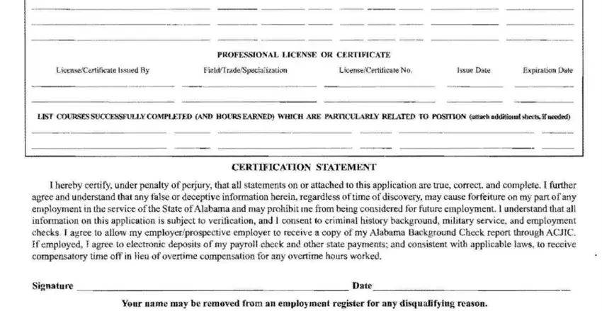 Alabama Form 3 step 2 – filling in personal information on the state employment application