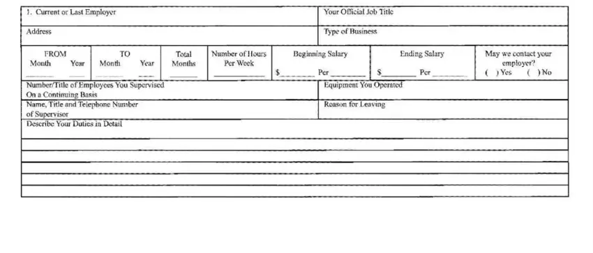 Alabama Form 3 step 4 – work experience and employment history