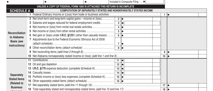 Step 2 for completing Alabama Form 65 Partnership Return