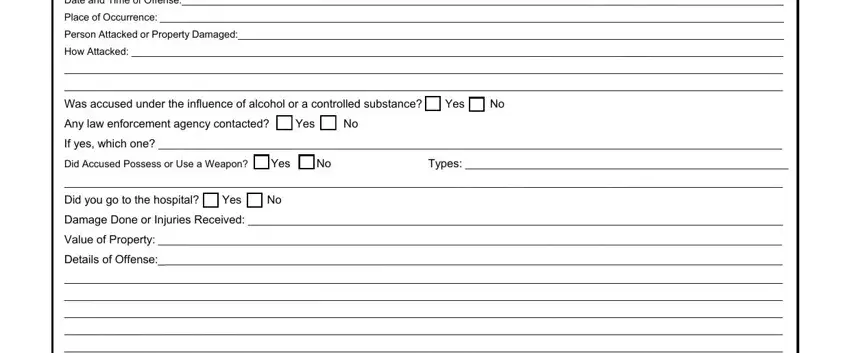 Offense section fields in the Alabama Form CR-57