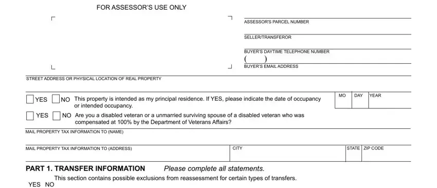 Part # 1 of completing alameda county form