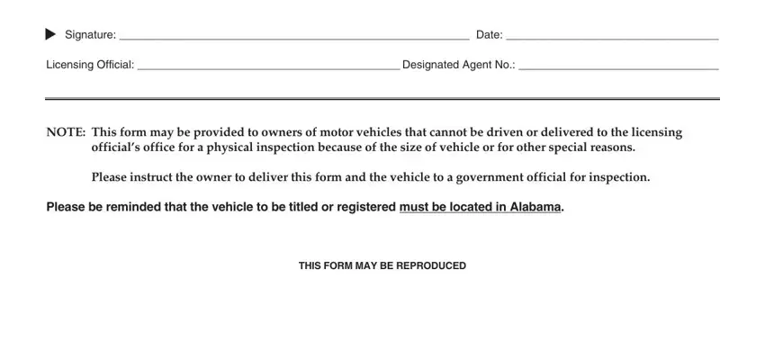 Find out how to fill in alabama inspection form step 2