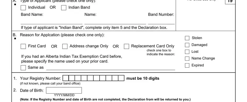Step 1 of filling in the Alberta AT4805 form