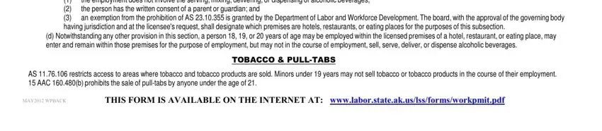 Filling in segment 1 of ak permit form