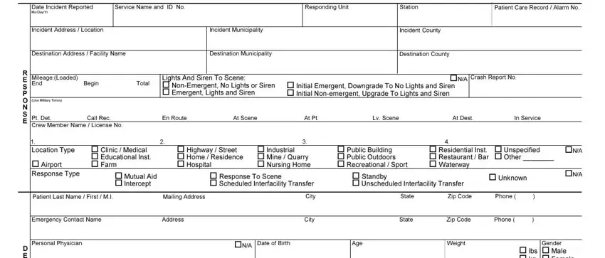 patient report form ambulance completion process clarified (step 1)