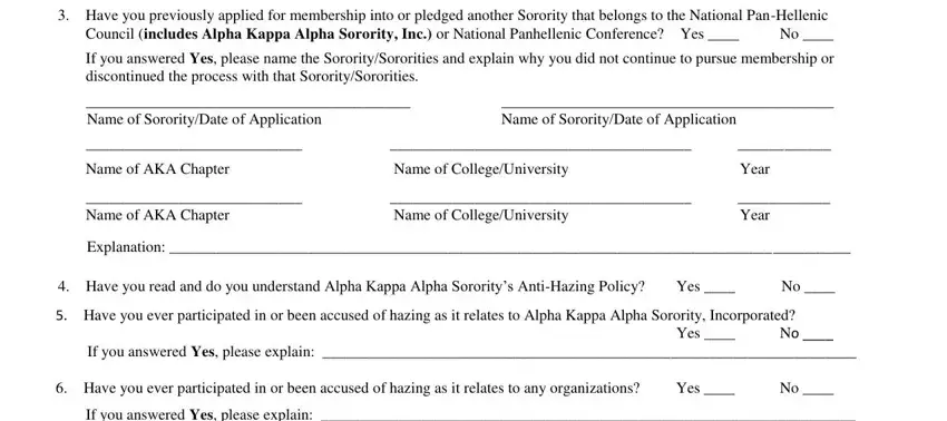 Alpha Kappa Application Form - eligibility section step 3