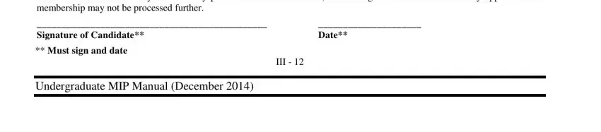 Final signature section of the Alpha Kappa Application Form