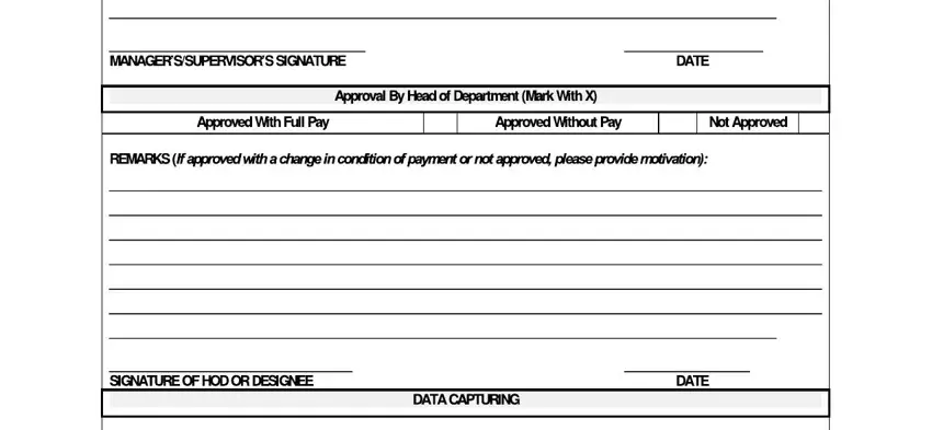 Reviewing the completed amended leave form before downloading