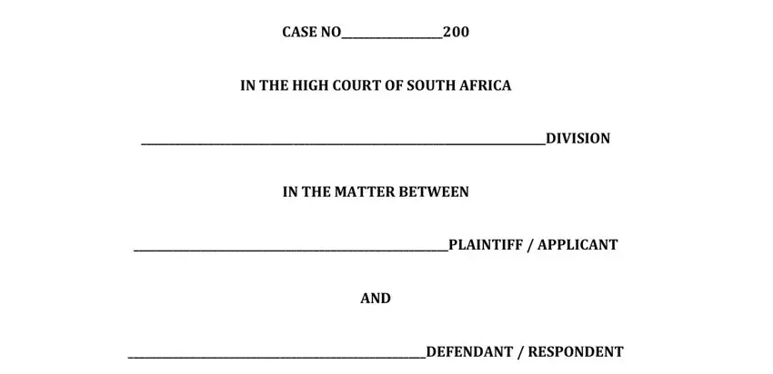 Entering plaintiff particulars in the Annexure Form Divorce (step 1)