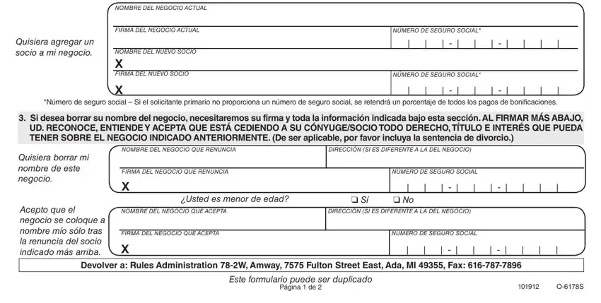 Stage number 2 in filling out amway registration form